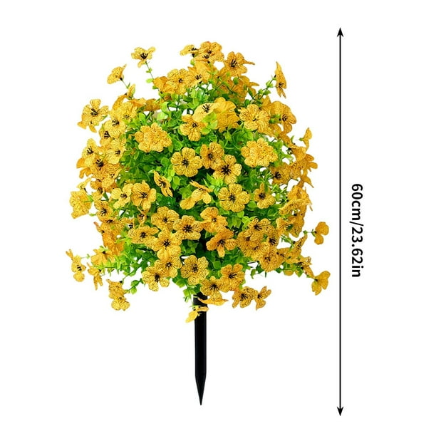 Decoraciones Al Aire Libre para Patio Flores Artificiales Spikes de Tierra Jardín Estacas de Madera Arbustos Artificiales Accesorios de Jardín 22 Pulgadas Jardín Al Aire Libre Porche Terraza Decoració