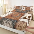 thumbnail image 3 of Manfei Texas Star Horseshoe Full Size Sheets 4-Piece for Kids Children Teens,Western Cowboy Breathable Bed Sheets,Cow Print Patchwork Lightweight Sheet Sets,Lightweight Room Decor, 3 of 7