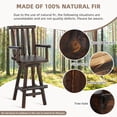 thumbnail image 7 of EPICOZY Solid Wood Adirondack Swivel Bar Chairs Set of 2, Rustic Outdoor Log Bar Stools with Slat Back, 500 LBS Capacity, 29.8" Patio Counter Height Chair for Porch, Deck, Pub, Cabin, Carbonized, 7 of 7