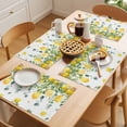 thumbnail image 5 of Lemon Eucalyptus Placemats Set of 4 Farm Flower Fruit Country Boho Summer Place Mats Indoor Wipeable Table Mats Washable Cloth Dining Table Placemats for Kitchen Holiday Party Home Decor 13x19 Inch, 5 of 9