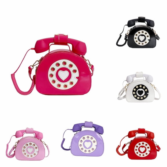 Telephone Shaped Purse Shoulder Crossbody Tote Bags Women Retro Phone Top Handle Handbags For Girls