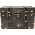thumbnail image 1 of Caja de almacenamiento con cerradura de madera de estilo europeo, Caja de almacenamiento para el hogar, Decoración de caja de madera, Accesorio de evacuación de habitación B, 1 of 5