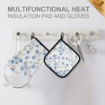 thumbnail image 4 of Yayeee Oven Mitts and Pot Holder Set of 2 Heat Resistant Kitchen Gloves Baking Hot Pad, Forget Me Not, 4 of 5