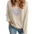 thumbnail image 2 of HaoXianJian Valentines Day Shirts Women Cute Heart Print Shirt Casual Valentines Top for Women Long Sleeve Love Letter Graphic Tees Tops Crewneck Pullover T-Shirts Size XS-XL, 2 of 7