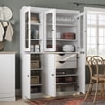 thumbnail image 4 of Palace Imports 100% Solid Wood Kitchen Pantry Storage Cabinet with Glass Doors, Adjustable Shelves and 2-Drawers, White, 4 of 6