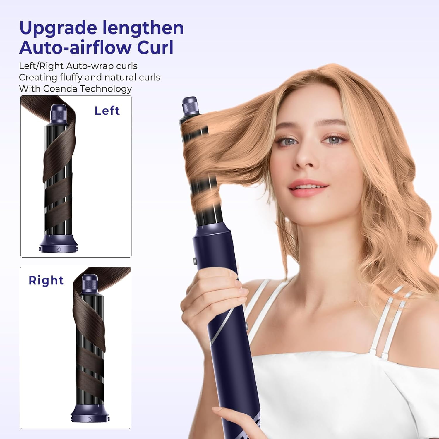 Foldable Blow Dryer Brush with Wrap Curler, 6 in 1 Hair Dryer Brush, Detachable Air Hair Styler Curling, Drying,Volumizing, Straightening, Negative Ionic Hair Dryer with Diffuser, Hair Styling Tools