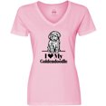 thumbnail image 3 of Inktastic I Love My Goldendoodle Dog Women's V-Neck T-Shirt, 3 of 5