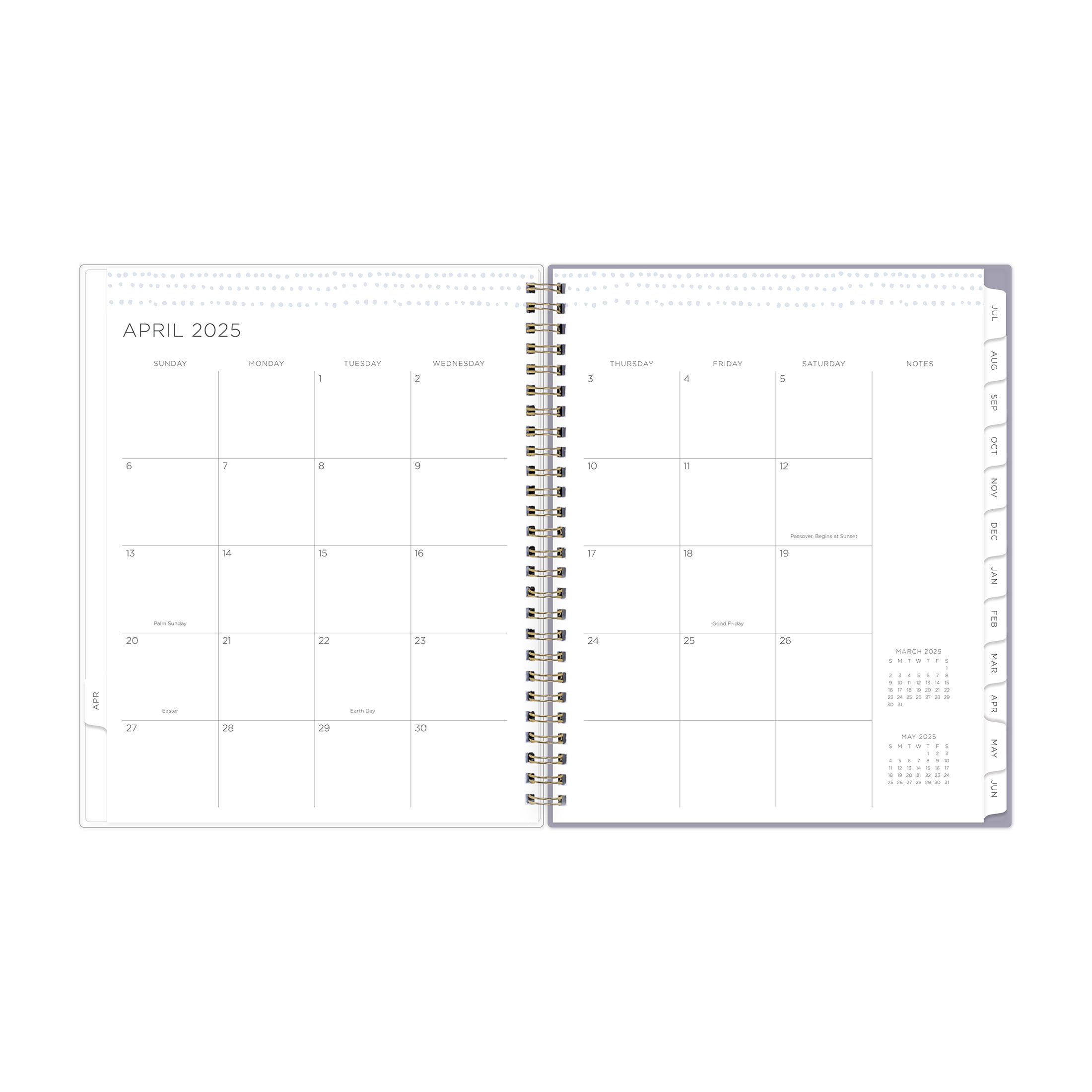 Kelly Ventura for Blue Sky Monthly Weekly Medium, 7" x 9", Lavender Floral 15-Month (April 2025 - June 2026)