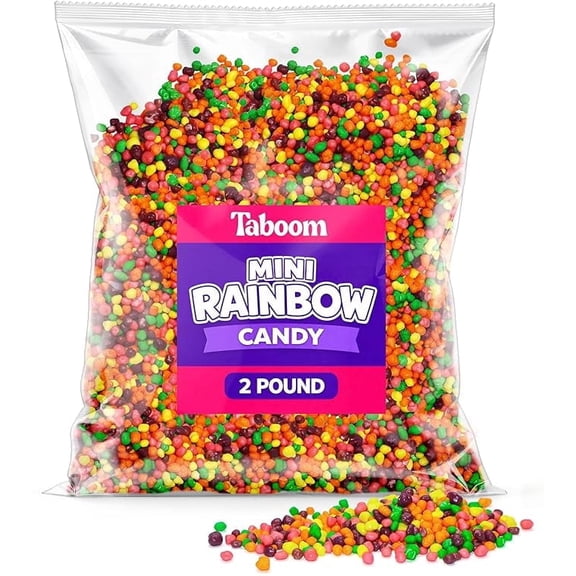 Rainbow Crunch Candy Bits - 2lb Fruity Ice Cream Sprinkles & Dessert Topping - Bright Pastel Candy Bits for Sundaes, Cupcakes & Spring Treats