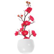 BEADCEST Faux Plum Arrangement with Rosy Flowers for Indoor Home Decoration