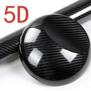 Car Accessories CARBON FIBER Self Adhesive Vinyl Sticker Wrap Hood Roof 5D BLACK