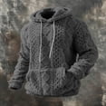 thumbnail image 2 of Mens Fuzzy Sherpa Lined Hoodie Pullover Sweatshirts Long Sleeve Winter Hooded Thermal Casual Outerwear With Pocket, 2 of 7