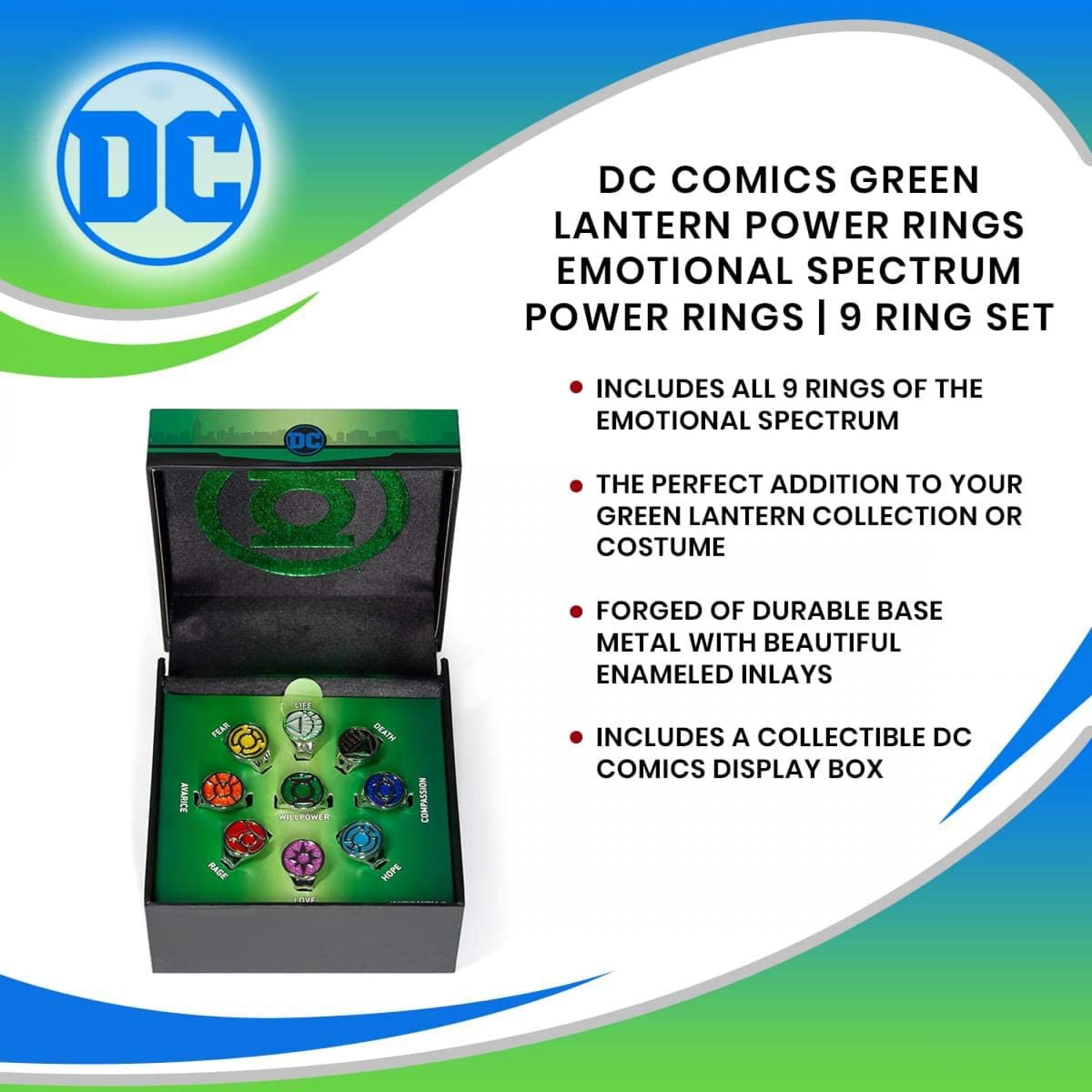 Green Lantern Collector All Lantern Corps Ring Set Multi-Color | eBay