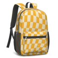 thumbnail image 2 of Orange and Cream Wavy Checkered 17" School Backpacks for Teens,Waterproof Oxford Fabric,S-Shape Padded Straps for School,Travel,Hiking,Camping, 2 of 6