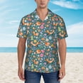 thumbnail image 2 of Xecao Foxes and Birds in Forest print Hawaiian shirt - a stylish short-sleeve button-down for men, perfect for casual beach and tropical outings., 2 of 9