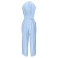 thumbnail image 4 of Ausyst Jumpsuits for Women Summer Casual Sexy Short Sleeve Solid Color Wide Leg Bib Pantss Jumpsuits Summer Baggy Rompers Clearance, 4 of 5