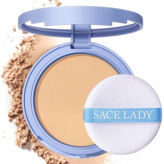 SACE LADY Face Pressed Powder Sets Makeup With Puff For Controls Shine,0.35Oz(#01)