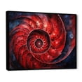 thumbnail image 2 of Designart "Swirling Scarlet Shellfish I" Nautilus Floater Framed Wall Art Living Room, 2 of 5