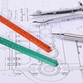 thumbnail image 6 of - Small Architectural Scale Ruler, Aluminium, 6 Inch, 2 Pack, Green and Orange, Pocket Size Ruler, Triangle Ruler, Metal Ruler Set, Architect Scale Ruler for Blueprints, 6 of 9
