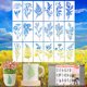 thumbnail image 1 of 18 plantillas de flores para pintar, plantillas de pintura de naturaleza reutilizables para manualidades, plantilla de pintura de arte DIY de 6 × 3 pulgadas para lienzo de madera, tarjeta, 1 of 7