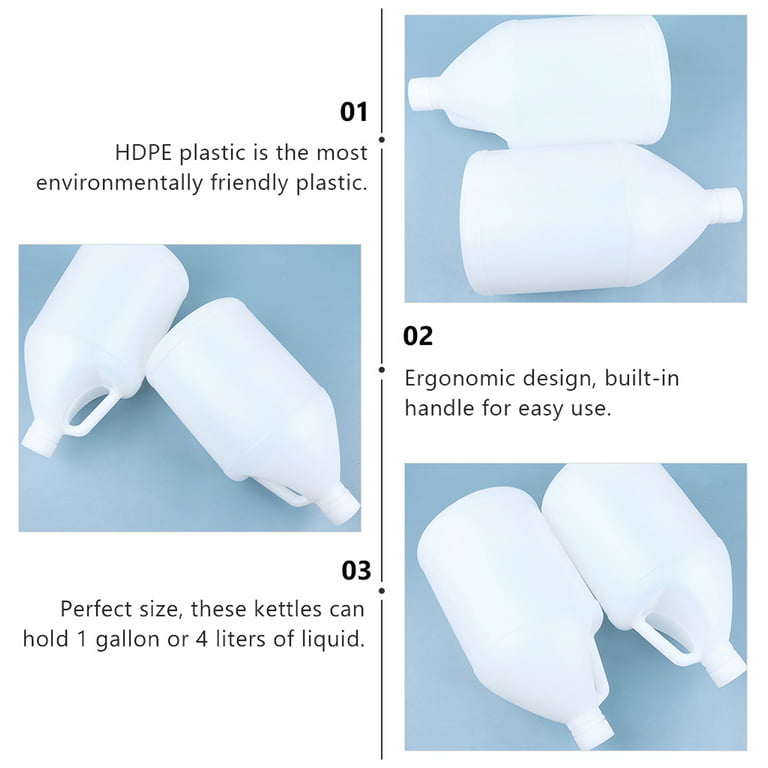 Empty Plastic Gallon Jugs - Clear HDPE Plastic with Caps - 4 Count – MHO  Containers