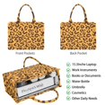 thumbnail image 2 of Large Capacity Tote Bag,Yellow and Black Of Leopard Print Handbag Fashion Luxury Tote Bag,15.7"x13"x 5.1" Inches,Laptop Compatible, 2 of 6
