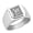 Silver, variant on Initial Floral Box Letter L Monogram Stainless Steel Signet Ring