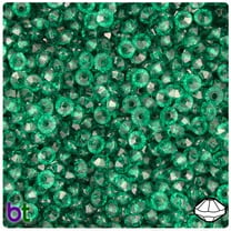 BeadTin Forest Green Transparent 6mm Faceted Rondelle Craft Beads (1350pcs)