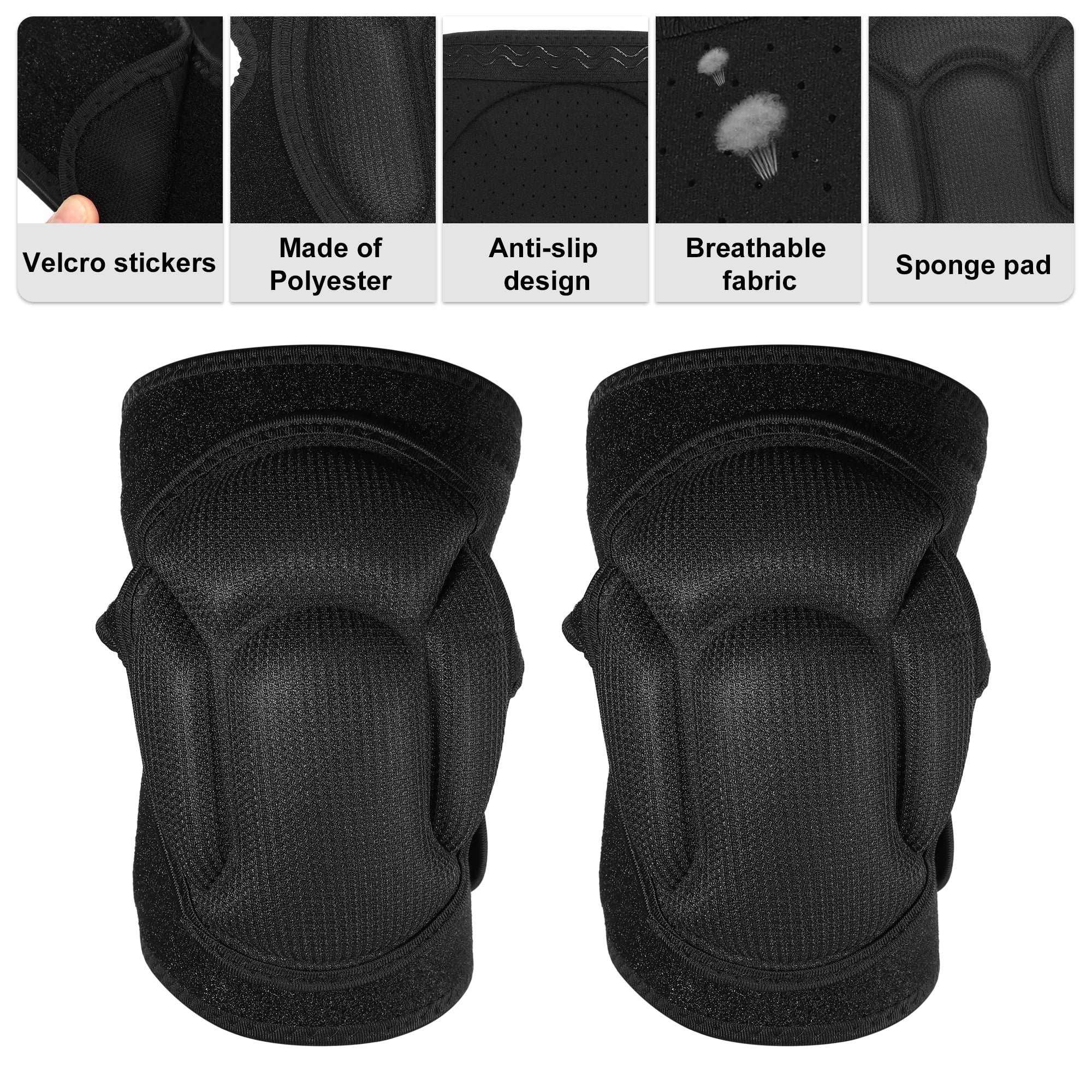 Unique Bargains 1 Pair Turtle Shell Shape Knee Brace Protection Sponge Knee Pads for Men and Women Black Size XL