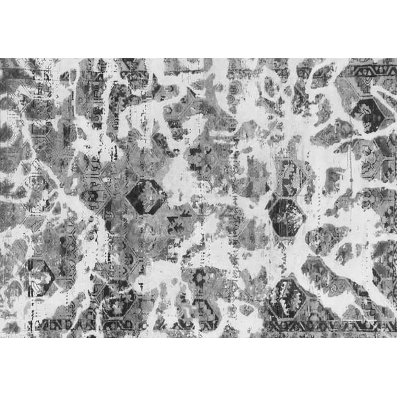 Ahgly Company Indoor Rectangle Abstract Gray Modern Area Rugs, 6' x 9'