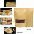thumbnail image 3 of 100 Sacs en Papier Kraft avec Fenêtre, Pochettes Debout avec Fermeture Éclair, Utilisés pour, 3 of 5