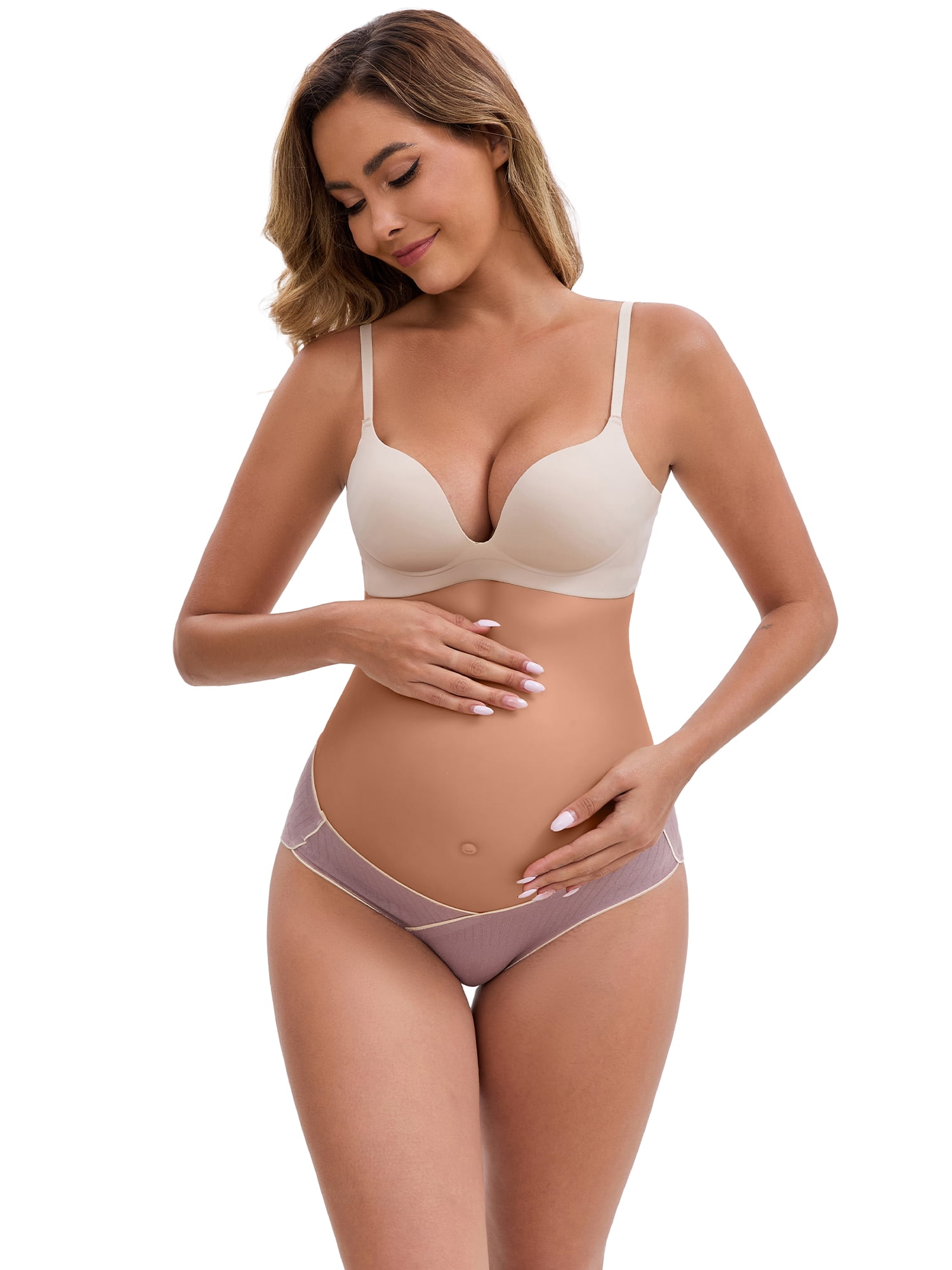 DARING DIVA Hi-Cut Maternity Underwear Under the Bump Briefs M 1 Black 1 Gray 1 Purple