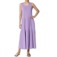 thumbnail image 1 of TheMoogan Robe Longue Midi d'Été Sans Manches à Encolure Dégagée en Jersey à Étages pour Femmes, 1 of 1