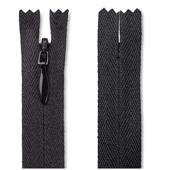 20 Inch Black Nylon Zipper for Crafts and Sewing