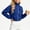Blue, variant on Womens Cropped Zip Up Bomber Jackets with Pockets- Long Sleeve Fall Stand Collar Loose Fit Casual Trendy Lightweight Coats Army Green Size S-2XL