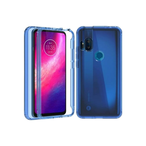 Funda 360 Degradada Uso Rudo Cely Vesmir Para Motorola One Hyper Azul Más 2 Micas De Pantalla