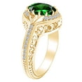 thumbnail image 2 of AFFY 2.08 Carat Oval Shape Green Emerald & Natural Diamond Halo Wedding Ring Set 14K Solid Yellow Gold Ring Size-9, 2 of 2