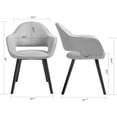 thumbnail image 4 of Set of 2 Ave Iron Frame Brown Faux Leather Dining Chair with Stitching, 4 of 8