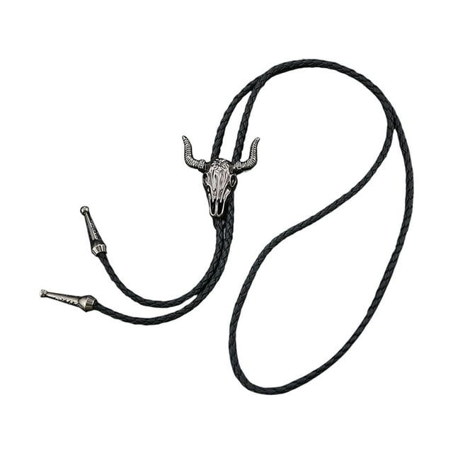 Bolo Tie Collar Vintage Necktie Western Cowboy Colgante con Lanyard Trenzado a Mano Diseño Único Adecuado para Hombres Y Mujeres Sociales Disf Plata