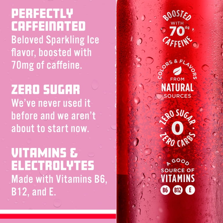 Sparkling Ice Caffeine Cherry Vanilla, 16 fl oz, 12 Pack photo 5