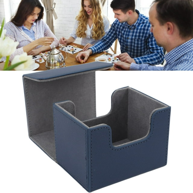 Card Deck Box, Large Capacity PU Leather Card Storage Case for Game Cards Tarot Cards, Elegant Flap Lid Design