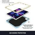 thumbnail image 2 of for iPad Pro 11" 2022/2021/2020/2018 Kids Case with 3D Butterfly Stand & Pencil Holder, Tablet Case with Shoulder Strap, Shockproof Protective Cover for iPad Air 5th/4th 10.9" 2022/2020, Blue+Beige, 2 of 8