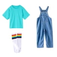 thumbnail image 2 of Tween Overalls Girls Summer Jean Overallswith Blue T-shirt Sleeveless Jumpsuit Girls Summer Outfits 12-13 Years, 2 of 4
