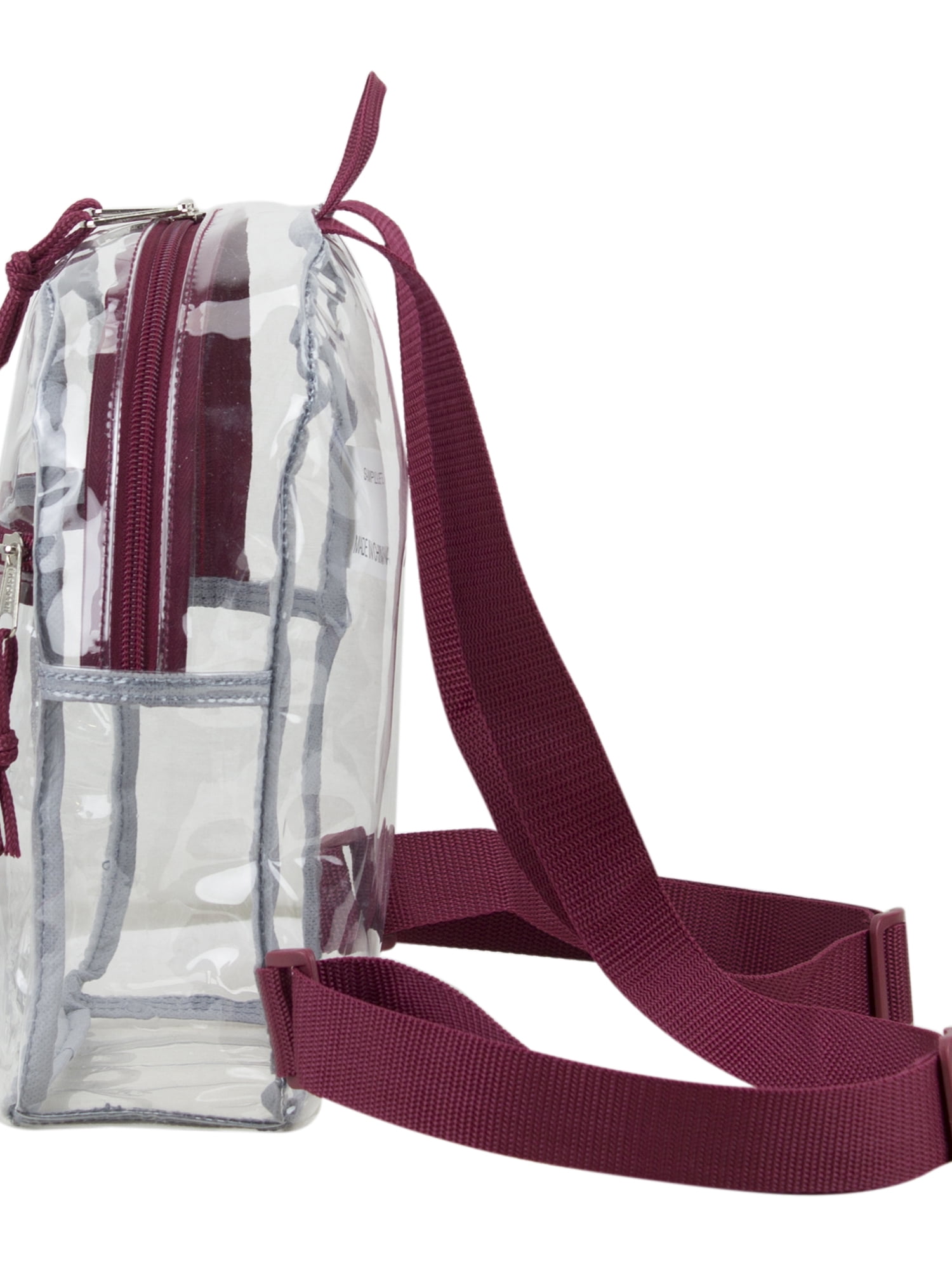 Eastsport Unisex Clear Mini Backpack, Burgundy
