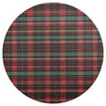 thumbnail image 3 of Ryvnso Red and Green Check Grid Round Plate Mats Dining Table Placemat Set of 4 for Holiday Decoration, 3 of 7