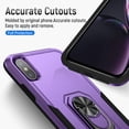 thumbnail image 6 of Phone Case Compatible with iPhone X/XS, Cover with Magnetic Ring Holder Stand Hybrid Rugged Shockproof Drop Proof Heavy Duty Cell Accessories for iPhone X/XS Women Men, Purple/Black, 6 of 8