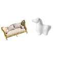 thumbnail image 1 of Sofá De Madera En Miniatura Y Figura De Porcelana, Estatua De Caballo, Escultura Decorativa De Animal, Adorno De Mesa Para Casa De Muñecas, Sala De Estar, Oficina, Armario, Chimenea,, 1 of 8