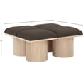 thumbnail image 4 of Meridian Furniture Pavilion Brown Boucle Fabric Bench, 4 of 8