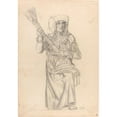 thumbnail image 2 of Johann Caspar Weidenmann 14x18 Black Ornate Wood Framed Double Matted Museum Art Print Titled - Italian Peasant Woman with a Broom, 2 of 5