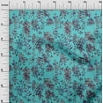 thumbnail image 2 of oneOone Cotton Flex Turquoise Blue Fabric Leaves & Floral Texture Quilting Supplies Print Sewing Fabric By The Yard 40 Inch Wide, 2 of 4
